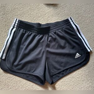 adidas Black Performance Shorts with White Logo